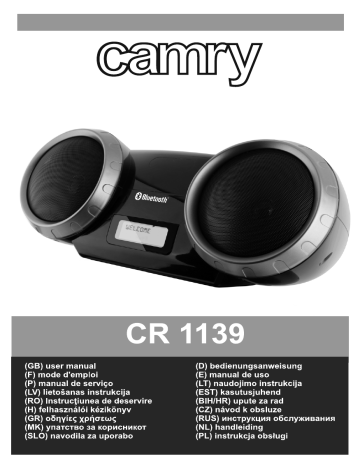 Mode d'emploi | Camry CR 1139 Audio/Speaker Bluetooth Manuel utilisateur | Fixfr
