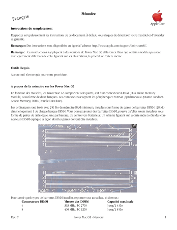 Manuel du propriétaire | Apple POWER MAC G5 Manuel utilisateur | Fixfr