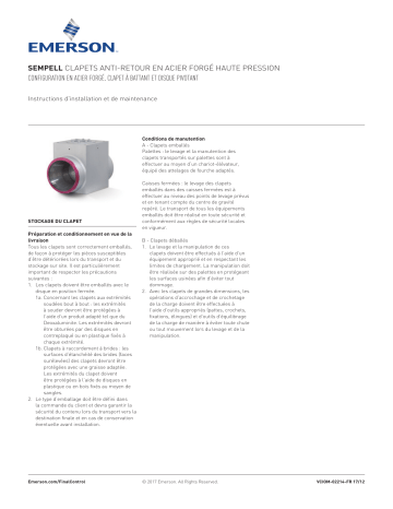 Sempell Forged High Pressure Check Valves IOM Manuel du propriétaire | Fixfr
