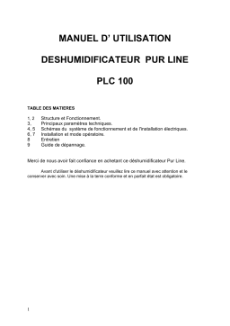 PUR LINE PLC 100 Manuel utilisateur