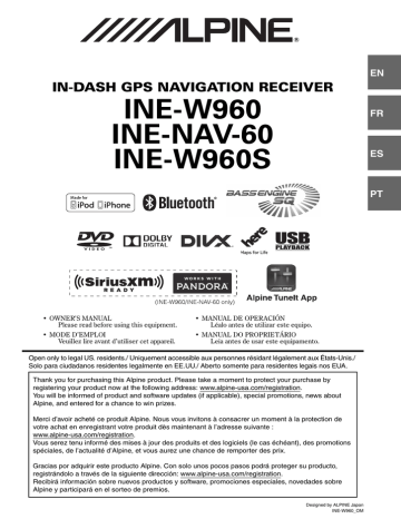 INE-NAV60 | Alpine Electronics INE-W960S Mode d'emploi | Fixfr