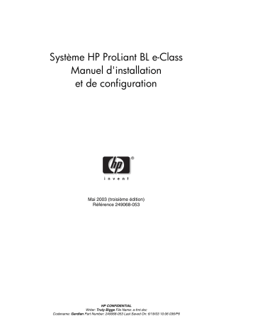 Manuel du propriétaire | HP PROLIANT BL10E G2 SERVER Manuel utilisateur | Fixfr