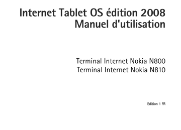N810 OS 2008 | N800 Internet Tablet OS édition 2008 | N810 Internet Tablet OS édition 2008 | Microsoft N800 OS 2008 Manuel utilisateur | Fixfr