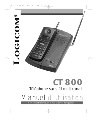 Manuel du propriétaire | Logicom CT 800 Manuel utilisateur | Fixfr