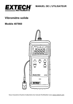 Extech Instruments 407860 Heavy Duty Vibration Meter Manuel utilisateur