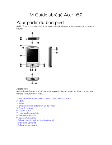 Mode d'emploi | Acer n50 Manuel utilisateur | Fixfr