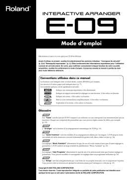 Roland E-09 Manuel utilisateur