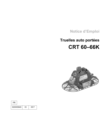 Wacker Neuson CRT60-66K Ride-on Trowel Manuel utilisateur | Fixfr