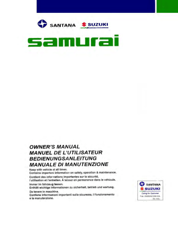 Suzuki Samurai 1998-2003 Manuel du propriétaire | Fixfr