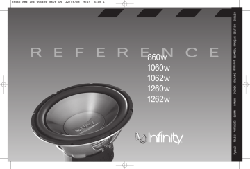 Manuel du propriétaire | Infinity REFERENCE 1262W Manuel utilisateur | Fixfr