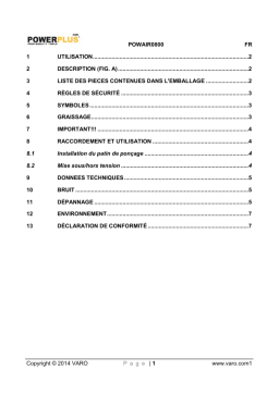 Powerplus POWAIR0800 Manuel utilisateur