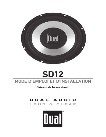 Manuel du propriétaire | Dual SD12 Manuel utilisateur | Fixfr