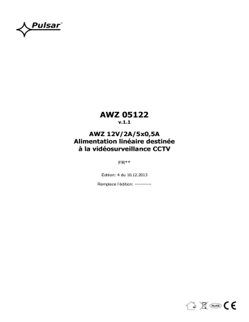 Mode d'emploi | Pulsar AWZ05122 - v1.1 Manuel utilisateur | Fixfr