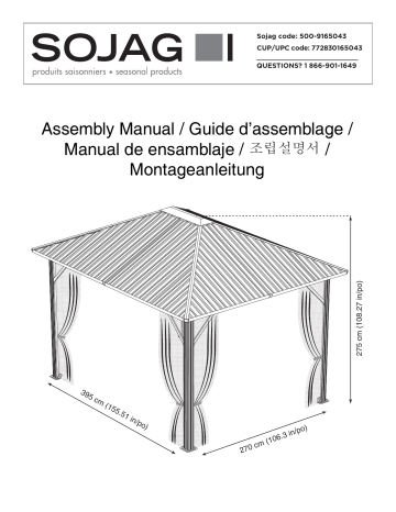 500-9165043 | Mode d'emploi | Sojag 10 ft. x 14 ft. Genova Gazebo Manuel utilisateur | Fixfr