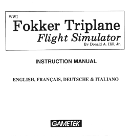 GAMES PC FOKKER TRIPLANE Manuel utilisateur