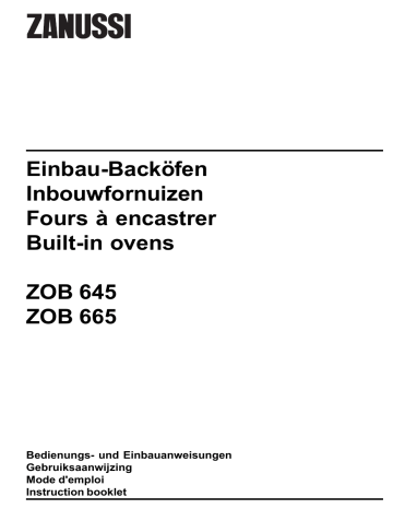 Manuel du propriétaire | Zanussi ZOB665X Four Manuel utilisateur | Fixfr