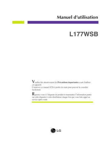 LG L177WSB-PF Manuel du propriétaire | Fixfr