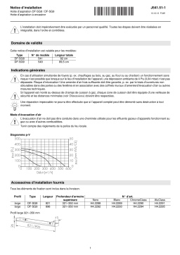 V-ZUG 549 Range hood DF-SG8 / DF-SG9 Guide d'installation