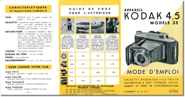 620 modèle 33 | Mode d'emploi | Kodak 4,5 modèle 33 Manuel utilisateur | Fixfr