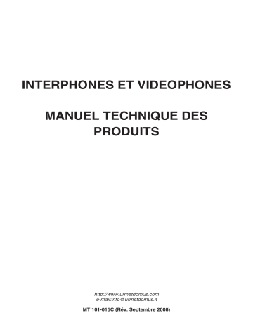 urmet domus MT101-015 F - Interphones et videophones Manuel utilisateur | Fixfr