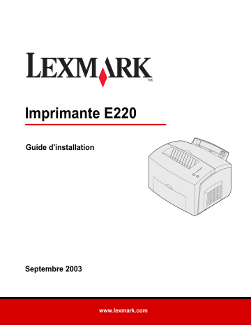 Manuel du propriétaire | Lexmark E220 Manuel utilisateur | Fixfr