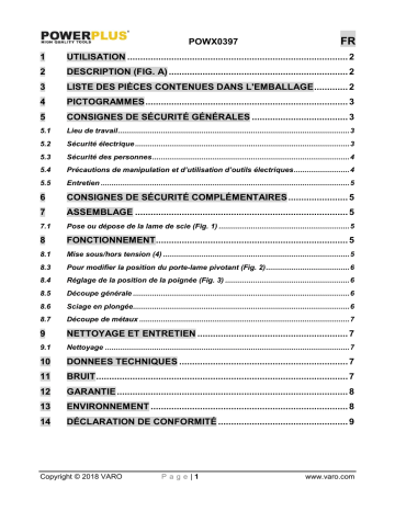 Manuel du propriétaire | Powerplus POWX0397 Manuel utilisateur | Fixfr