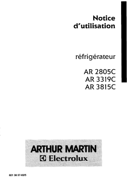 ARTHUR MARTIN ELECTROLUX AR2805C Manuel utilisateur