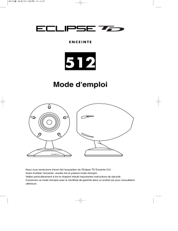 Manuel du propriétaire | Eclipse 512 Manuel utilisateur | Fixfr