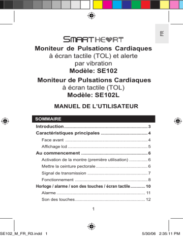 Manuel du propriétaire | Oregon Scientific MONTRE CARDIO CODÉE + VIBRATION Manuel utilisateur | Fixfr