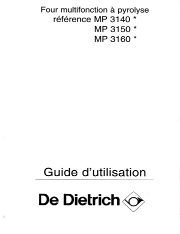 Manuel du propriétaire | De Dietrich MP3140B Manuel utilisateur | Fixfr