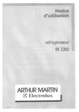 ARTHUR MARTIN ELECTROLUX IR2350 Manuel utilisateur