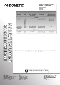 Dometic 315910.XXX, 3315920.XXX, 3315930.XXX, 315940.XXX Guide d'installation