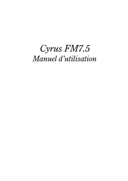 Cyrus FM 7.5 Tuner Manuel utilisateur