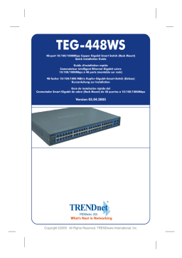 Trendnet TEG-448WS 48-Port Gigabit Web-Based Smart Switch Manuel utilisateur