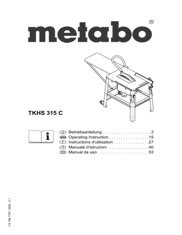 Metabo TKHS315C Mode d'emploi | Fixfr