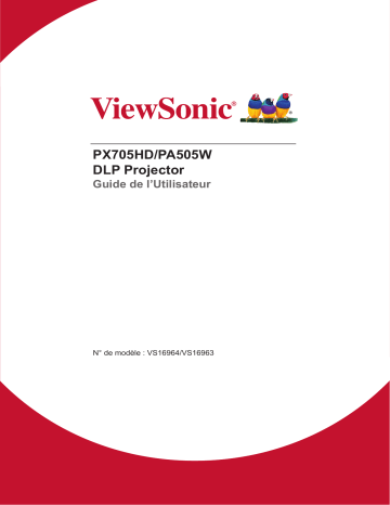 PA505W-S | ViewSonic PA505W PROJECTOR Mode d'emploi | Fixfr