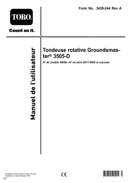 Toro Groundsmaster 3505-D Rotary Mower Riding Product Manuel utilisateur