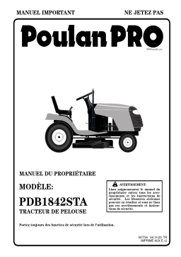 Poulan PDB1842STA Manuel utilisateur