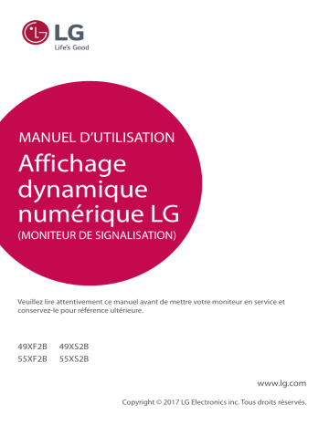 55XS2B-B | 49XS2B-B | 55XF2B-B | LG 49XF2B-B Manuel du propriétaire | Fixfr