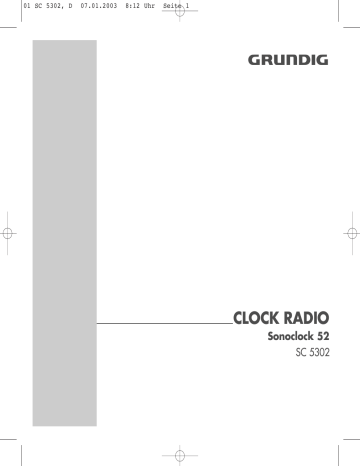 Manuel du propriétaire | Grundig Sonoclock 52 SC 5302 Manuel utilisateur | Fixfr