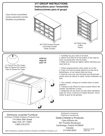 Castille 5 Drawer Chest | Delta Children Castille Double Dresser Manuel utilisateur | Fixfr