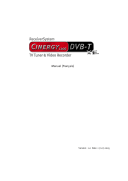 Terratec CINERGY1400DVB-T-XE MANUAL 1.0 Manuel utilisateur