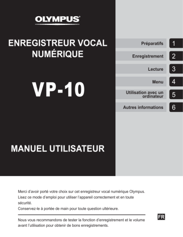 Olympus VP 10 Manuel utilisateur | Fixfr