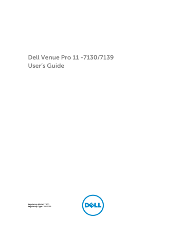 Dell Venue 7130 Pro/7139 Pro tablet Manuel utilisateur | Fixfr