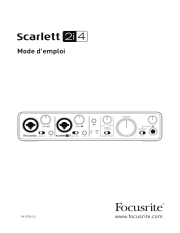 Focusrite Scarlett 2i4 Mode d'emploi | Fixfr
