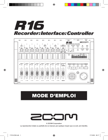 Mode d'emploi | Zoom R16 Manuel utilisateur | Fixfr