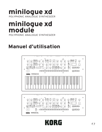 minilogue xd module | minilogue xd PW | Korg minilogue xd Manuel du propriétaire | Fixfr