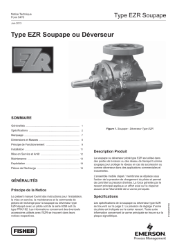 Fisher EZR Relief Valve or Backpressure Regulator Manuel du propriétaire