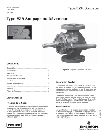 Fisher EZR Relief Valve or Backpressure Regulator Manuel du propriétaire | Fixfr