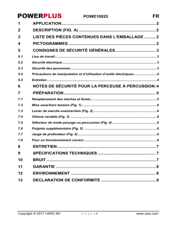 Manuel du propriétaire | Powerplus POWE10025 Manuel utilisateur | Fixfr